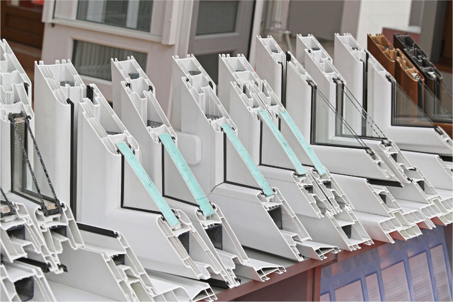 imagen de esquinas de perfiles pvc con vidrios